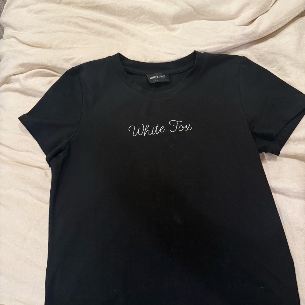 White Fox Boutique relaxed baby tee black